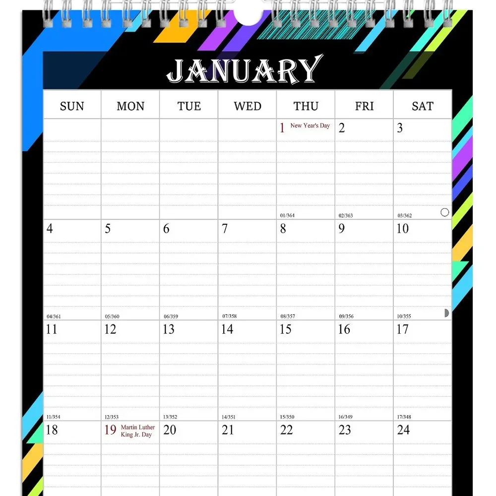 2026-2027 Wall Calendar Spiral-bound Twin-Wire Binding - 18 Months 11